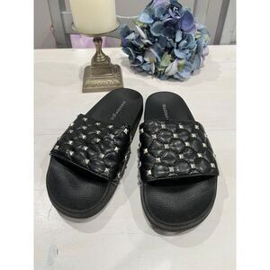 Black silver studded‎ Slides madden girl size 7
